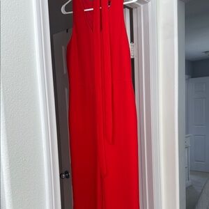 Banana Republic Red Halter Sheath Jumpsuit